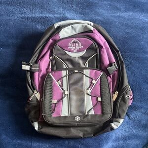 Purple and Black Climb Mountain Terrain Backpack